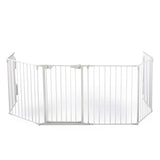 ZUN 6-Panel Metal Baby Playpen Fireplace Safety Fence w/ Walk-Through Door in 2 Directions, 5-in-1 Extra W2181P154903