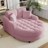 ZUN 55" Modern Chaise Lounge Sofa Bed Upholstered Sofa Couch with Tufted Seat and Detachable Pillows for N719P256002P