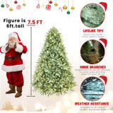 Artificial 7.5ft Blue green Tint Christmas Tree with 2908 PE/PVC Mixed Branch Tips, 800L warm white 18975466