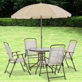 Outdoor dining table and chair package with umbrella 73189376