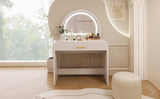 ZUN 39" Makeup Vanity Table with Mirror Touch Screen Lighted Mirror, Dressing Table with Drawer for N704P196658K