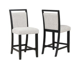 ZUN 2pc Farmhouse Counter Height Upholstered Dining Chair Stools Upholstered with Comfortable Gray B011P145254