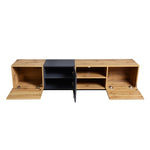 ZUN Modern TV with 3 Cabinets& Open Shelves, Color-matching Media Console Table for TVs up to 80'', WF319402AAQ