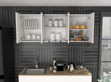 Shelton 59-inch Two Center Glass Doors Wall Cabinet White B06280519