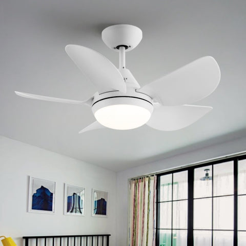 ZUN 30 In Intergrated LED Ceiling Fan Lighting with White ABS Blade W136755958