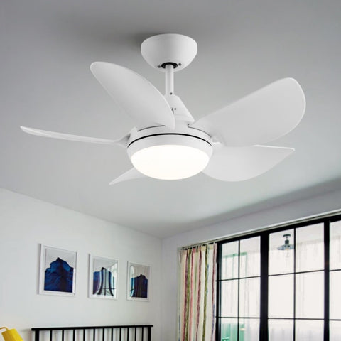 ZUN 30 In Intergrated LED Ceiling Fan Lighting with White ABS Blade W1367P182806