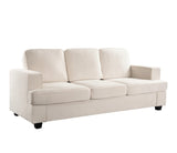 Modern Velvet Sofa, Comfortable 3 Seater Couch with Deep Seating and High-Density Foam, Loose Back B2735P292328