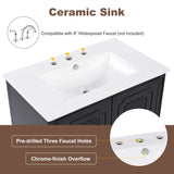 30" Bathroom Vanity with Sink Vintage Style, Multi-functional Storage Space, Door Shelf, N759P218644B