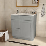 30 in. W x 21 in. D x 34.5 in. H in Shaker Grey Plywood Ready to Assemble Floor Vanity Sink Base T3210P282881
