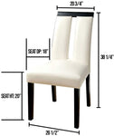 ZUN Set of 2 Chairs Black And White Leatherette Beautiful Padded Side Chairs Slit Back Design Kitchen HS11CM3559SC-ID-AHD