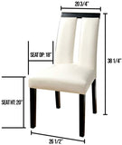 ZUN Set of 2 Chairs Black And White Leatherette Beautiful Padded Side Chairs Slit Back Design Kitchen HS11CM3559SC-ID-AHD