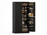 65" Kitchen Pantry Cabinet, 4-Door with 16 Shelves, Black 79960555