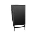 Accent Black Lacquered 4 Door Wooden Cabinet Sideboard Buffet Server Cabinet Storage Cabinet, for W1435133315