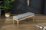 ZUN Habit Solid Wood Button Tufted Dining Bench, Grey T2574P164609