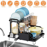2-Tier 16.65x14.57x13.11in Dish Drying Rack for Kitchen Dish Rack with Drainboard Detachable Kitchen 75843692