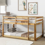 ZUN Solid Wooden, Solid Rubber Wooden Twin over Twin Loft Bed with Ladder, with Bed Platform of W504P191673