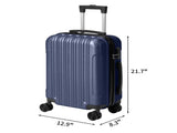 ABS Trolley Case 20in 24in 28in 3PCS Suitcase Set Vertical Striped Frosted Case Suitcase Navy Blue 72068211