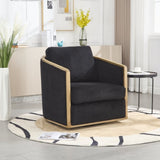 COOLMORE Corduroy Barrel Chair, Comfortable Accent Sofa Chair for Living Room, 360 Degree W395P220274