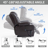 Dual Motor Infinite Position Up to 350 LBS Leatherair Power Lift Recliner Chair, Heavy Duty Motion W3224P290206