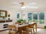 52 Inch Ceiling Fan with Dimmable 3 Colors LED Light Reversible Noiseless DC Motor Smart APP Remote W934P152352