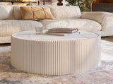Light Sintered stone Top Cylinder Shape Leather Coffee modern Sofa Table for Living Room furniture W3081P367602