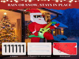 7.5FT Lighted Christmas Inflatable Decoration, Inflatable Black Santa Playing Electric Guitar, Funny 77344962