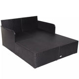 Gray Outdoor Rattan Daybed with Upholstered Cushions 69162762