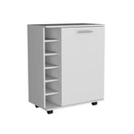 ZUN Wick Bar Cart with Integrated Wine Storage, Spacious Cabinet and Smooth Rollers B200P188880