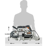 Band Saw with Lightweight Aluminum Base, 10 Amp 5 Inch Deep Cut Bandsaw, Variable Speed Handheld 06670862