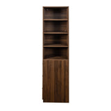 70.87" H Display Storage Cabinet , 4-Tier Shelf, 3 Side Drawers , Modern Wooden Tall Bookshelf W331P281206