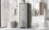Storage Cabinet with 2 Doors and 4 Drawers for Bathroom, Office, Adjustable Shelf, MDF Board with WF302825AAE