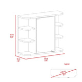 Milan Medicine Cabinet, Six External Shelves Mirror, Three Internal Shelves -Light Gray B20091957