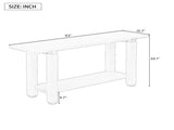 U_Style 62.9" Modern Minimalist Console Table, Solid Wood Entryway Sofa Table with Metal Accents, N711P289140O