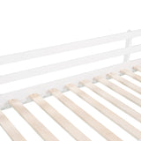 Twin size Loft Bed Wood Bed with Slide, Stair and Chalkboard,White WF286310AAK