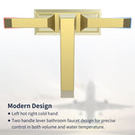 ZUN 2-Handle Heavy Duty Bathroom with Drain and Supply Kits, Modern Style Lavatory Deck Mounted 59492495