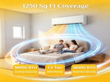 230V WIFI Enabled Inverter Mini Split Air Conditioner, AC Unit Cools up to 1250 Sq.Ft 37056289