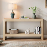 Mirod Modern Farmhouse Console Table,Elegant Minimalist Design with Premium Wood Veneer and Rounded N760P281362N
