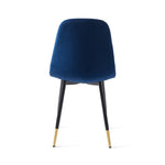 ZUN Blue Velvet Tufted Accent Chairs with Golden Color Metal Legs, Modern Dining Chairs for Living W116464051