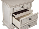 Transitional Wire-Brushed White Finish 1pc Nightstand with Hidden Drawer Bun Feet Classic Bedroom B01147617