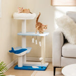 ZUN 3-layer cat tree, cat climbing frame, multi-functional activity center Marine theme design 64994911