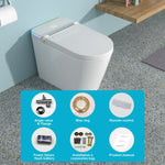 ZUN Smart Toilet with Bidet Built in, Auto Open & Close, Elongated Heated seat, Foot Sensor Flush, LED W1243P203359