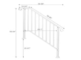Handrails for Outdoor Steps, Iron Handrail Fits 3 Step, Transitional Handrail with Installation Kit, 75309135