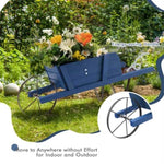 ZUN 2 In 1 Wheelbarrow Planter,Wooden Wagon Planter with 9 Magnetic Accessories for Garden Yard 43009863