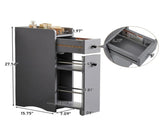 Gray particleboard with melamine veneer, 18*40*70cm, two-drawer, one-panel low cabinet with wheels 25816295
