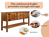 46'' Solid Wood Sideboard Console Table with 2 Drawers and Cabinets and Bottom Shelf, Retro Style W1202P457251