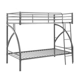 Gray Metal Frame Twin/Twin Bunk Bed, Youth Bed, Youth Bedroom Furniture, Easy Assembly B011P248592