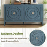 TREXM Retro Sideboard door with Circular Groove Design Round Metal Door Handle for Entrance, Dinning WF307723AAM