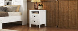 2-Drawer Farmhouse Wooden Nightstand Well-proportioned Design and Sleek Lines, Wood Side Table 48236078