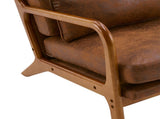 High Back Solid Wood Armrest Backrest Iron Frame Bronzing Cloth Indoor Leisure Chair Orange 79269077