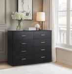 ZUN Modern Black 8-Drawer Dresser for Bedroom - Ample Storage Wide Chest of Drawers, Sturdy & Safe W1785P201162